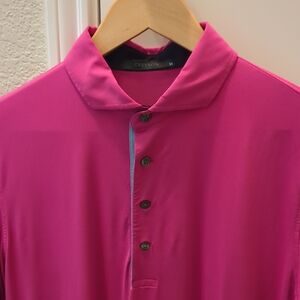 Greyson Men’s Vibrant Pink Golf Polo with Contrast Placket